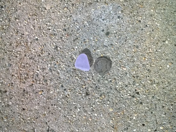 A piece with magnesium in it: once clear now a bit tinged with purple.